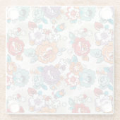 抽象的な優雅の花パターン5 ガラスコースター (裏面)