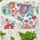 抽象的な優雅の花パターン5 キッチンタオル (折り畳み)