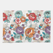 抽象的な優雅の花パターン5 キッチンタオル (横)
