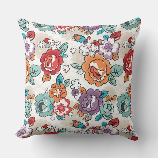 抽象的な優雅の花パターン5 クッション (正面)