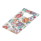 抽象的な優雅の花パターン5 クレジットカード栓抜き (裏面アングル)