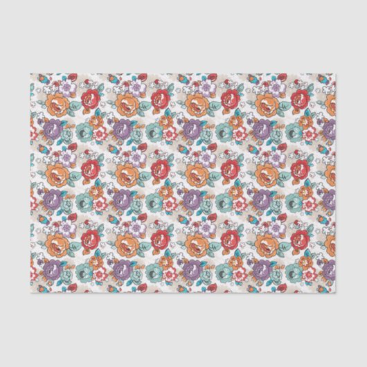 抽象的な優雅の花パターン5 薄葉紙 (正面)