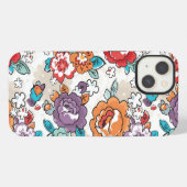 抽象的な優雅の花パターン5 iPhoneケース (裏面横)