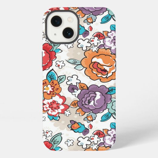 抽象的な優雅の花パターン5 iPhoneケース (裏面)