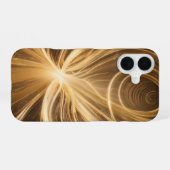 抽象的な光のエネルギーと宇宙の渦巻き iPhone 16ケース (裏面横)