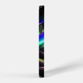 抽象的な光の波と黒の背景抽象的な iPhoneケース (右側面)