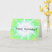 抽象的な光の線、誕生日 カード (黄色い花)