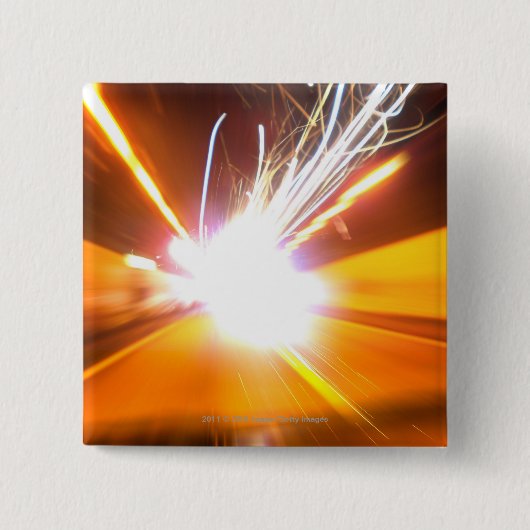 抽象的な光ビームおよび効果 缶バッジ (正面)