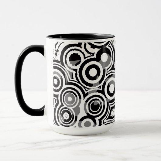 抽象的な円のコーヒーマグ マグカップ (左)