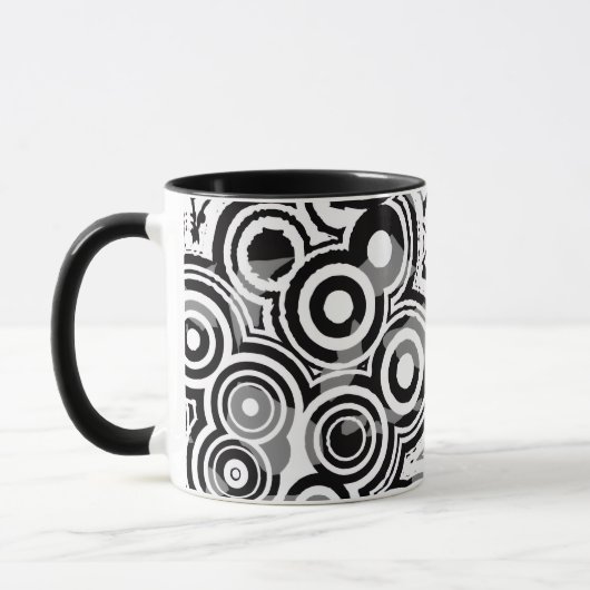 抽象的な円のコーヒーマグ マグカップ (左)