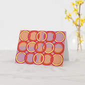 抽象的な円のデザインカード カード (黄色い花)