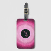 抽象的な円のピンクのvitrage texture.monogram. ラゲッジタグ (正面縦)