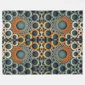 抽象的な円の幾何学模様のブランケット フリースブランケット (正面(横))