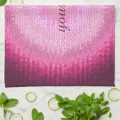 抽象的な円のvitrageのピンクの質 キッチンタオル (折り畳み)