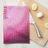 抽象的な円のvitrageのピンクの質 キッチンタオル (四つ折り)