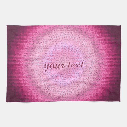抽象的な円のvitrageのピンクの質 キッチンタオル (横)