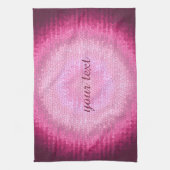 抽象的な円のvitrageのピンクの質 キッチンタオル (縦)