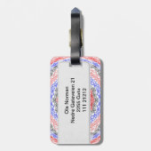 抽象的な円パターン ラゲッジタグ (裏面縦)