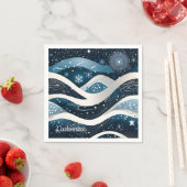 抽象的な冬のワンダーランド スタンダードカクテルナプキン (インサイチュ)