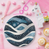 抽象的な冬の不思議な世界ラウンド ペーパープレート (パーティー)