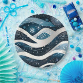 抽象的な冬の不思議の国 ラウンド ペーパープレート (パーティー)