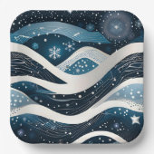 抽象的な冬の不思議の広場 ペーパープレート (正面)