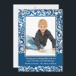 抽象的な冬の星と渦の写真カード シーズンカード<br><div class="desc">青を背景にした白の渦巻き、点、星の印象的なパターン。ホリデーカードや誕生日パーティーの冬の招待状として美しい。カードは、文言、フォント、フォントの色、6種類の紙の選択で簡単にカスタマイズできる。

ぴったり合うものが見つからない？当社の製品は、すべて追加料金なしでニーズに合わせてカスタマイズ設計可能。

お気軽にaskcottonlamb@gmail.comまでご連絡ください。

関連商品はこちら：</div>