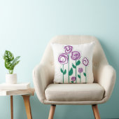 抽象的な刺繍の花の枕 クッション (椅子)