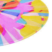 抽象的な創造的な絵画、カラフルな背景。 カッティングボード (角)