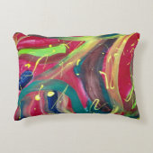 抽象的な動きの絵画 アクセントクッション (正面)