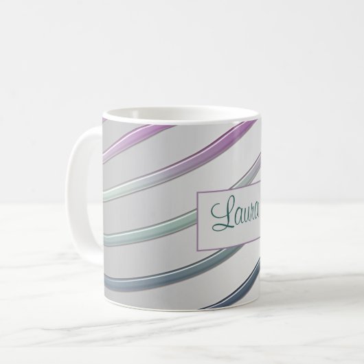 抽象的な勾配ライン コーヒーマグカップ (正面左)