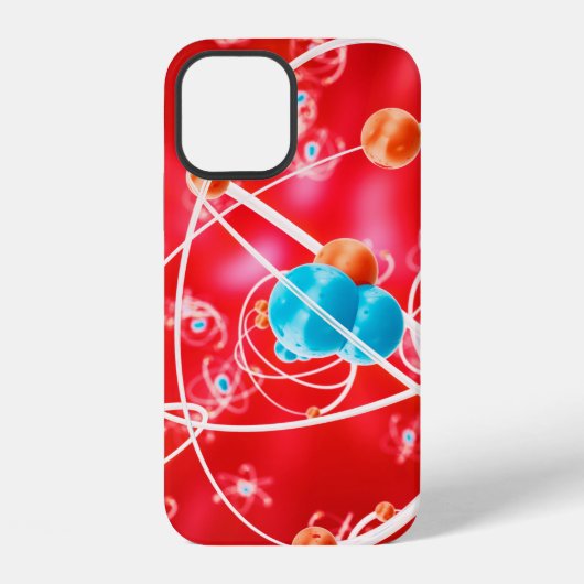 抽象的な原子の背景、分子の化学モデル iPhoneケース (裏面)