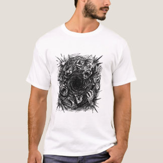 抽象的な叫びの深淵スケッチアートTシャツ Tシャツ