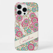 抽象的な和風花柄アートデザイン iPhoneケース (裏面)