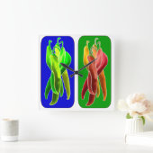 抽象的な唐辛子の柱時計 スクエア壁時計 (ホーム)