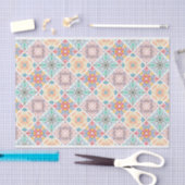 抽象的な四角のレトロパターン デコパージュ 薄葉紙 (クラフト)