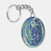 抽象的な地球の惑星Keychain キーホルダー (正面左)