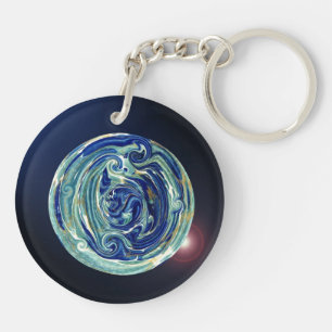抽象的な地球の惑星Keychain キーホルダー