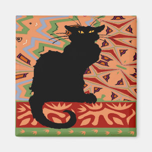 抽象的な壁紙の黒猫 マグネット