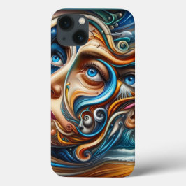 抽象的な夢の世界 海の静寂と宇宙の驚異 iPhone 13ケース