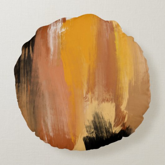 抽象的な大地の表現 ラウンドクッション (裏面)