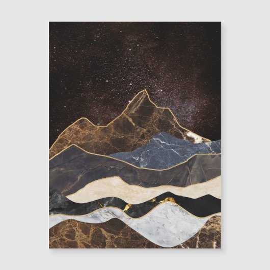 抽象的な大理石の山々と星空 (正面)