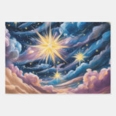 抽象的な天体の星と雲 ラッピングペーパーシート (正面)