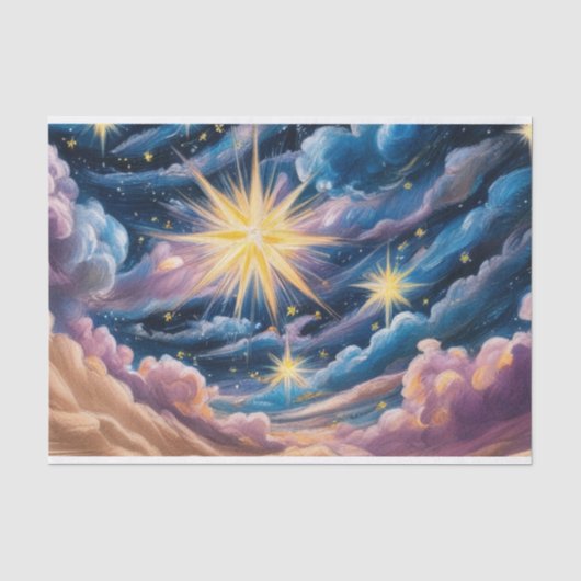 抽象的な天体の星と雲 薄葉紙 (正面)
