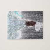 抽象的な天使の冬の雪のプリンセス ジグソーパズル (横)