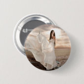 抽象的な天使の白によって服を着せられる美しい 缶バッジ (正面&裏面)