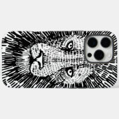 抽象的な太い線で描かれたライオンの顔のイラスト Case-Mate iPhoneケース (裏面 (横))