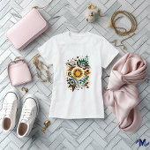 抽象的な太陽と自然の芸術デザイン Tシャツ