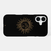 抽象的な太陽のアート - i向けの鮮やかでモダンなデザイン iPhone 16ケース (裏面横)