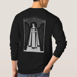 抽象的な女性のドローイングアート ヴィンテージ ミニマリスト ロング Tシャツ